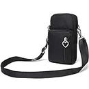 WATACHE Outdoor Sweat-Proof Running Armbag Cross-Body Shoulder Casual Wallet Purse Crossbody Bag Gym Fitness Cell Phone Key Holder for iPhone Xs Max/Xr, Galaxy Note 10, Huawei P30 Pro (Black)