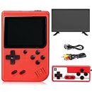Handheld Game Console with 400 FC Games-Retro Game Console- Portable Video Game Console, Support for Connecting TV & Two Players, 1020mAh Rechargeable Battery. (RED)