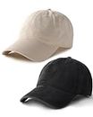 FURTALK Unisex Vintage Washed Unstructured Baseball Cap 100% Washed Cotton Soft Cap Adjustable Unisex Baseball Hat Dad Hat