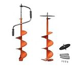 PROYAMA Ice Auger, Ice Fishing Auger, Auger for Ice Fishing with Driller Adapter and Extra Blade, Folding Handle (6 Inch)
