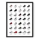 HAUS AND HUES Jordan Sneaker Posters for Guys - Michael Jordan Shoe Cool Wall Art for Bedroom, Dope Hypebeast Sneakerhead Room Decor, (12”x16” UNFRAMED)