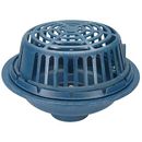Zurn Elkay Z100-6NH-C 15" Cast Iron Roof Drain with Low Silhouette Poly Dome, Underdeck Clamp, and 6" No-Hub Outlet