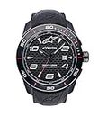 Alpinestars Unisex Analog Quarz Uhr mit Silikon Armband| Japanisches analoges Quarzwerk | 45 mm Edelstahlgehäuse | Wasserdicht bis 100 Meter, Black/Black, Uni, Ribbon