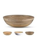 LEXA 12" Handmade Black Bamboo Wooden Salad Bowl - 130Oz Lightweight Large Wooden Bowls for Food - Bamboo Wooden Fruit Bowl for Kitchen Counter, Wood Bowls for food - Wooden Serving Bowl for Snacks