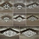 Modern Square Chrome Crystal LED Ceiling Light Lamp Fitting Pendant Chandelier