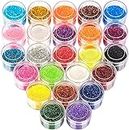 Jhintemetic® 12 Colors Glitter Set, Fine Glitter for Resin, Arts and Craft Supplies Glitter, Festival Glitter - Set of 12