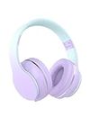 Kids Headphones, Wireless Kids Headphones Over Ear with Microphones, Stereo Sound, 10H Playtime, Foldable&Adjustable Children Headphones, Bluetooth 5.1 Headset for Adults, School, Travel (Purple)