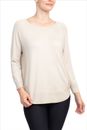 Anna Rose Scoop Neck Long Sleeve Solid Knit Top