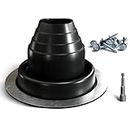 VIVIDA #2 Metal Roof Pipe Flashing Boot, EPDM Pipe Flashing Vent Boot, Flexible Pipe Flashing Roof Jack Pipe Boot for Pipe OD 1-3/4" to 3-1/4", Roofing Screws & Hex Socket Included, Black, 1 Pack