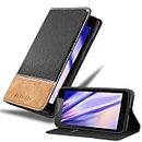 cadorabo Book Case works with Nokia Lumia 640 in BLACK BROWN - with Magnetic Closure, Stand Function and Card Slot - Wallet Etui Cover Pouch PU Leather Flip