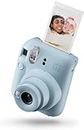 Fujifilm instax Mini Appareil Photo instantané 12, Exposition Automatique avec Objectif Selfie intégré, Bleu Pastel