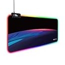 Amazon Basics RGB Light Gaming Mouse Pad Desk Mat for Computer Laptop | Stitched Embroidery Edges | Non-Slip Rubber Base | Extended Keyboard Mouse Pad for Office & Home (795mm x 298mm x 3.45mm)