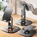 LISEN [2 Pack Rotating] Cell Phone Stand for Desk, Triple Folding Elevated Phone Holder for iPhone Fully Adjustable Desktop iPhone Holder Stand Compatible with iPhone 15 All Phones Office Accessories