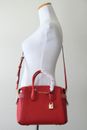 MICHAEL Michael Kors Mercer Small Pebbled Leather Belted Satchel 30S9GM9S1L Red