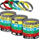 30 Pcs Video Game Wristbands Game on Rubber Bracelet Multicolor Gaming Silicone Bracelets Video Game Party Favors for Kids Adults Gamer Party Supplies Decorations Birthday Gifts