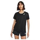 Nike Women's Dri-fit Race T Shirt, Black/Reflective Silv, Small UK