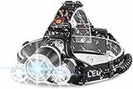 Care 4 16000 High Lumens Brightest Head Lamp, Rechargeable Headlamp for Adults Super Bright Zoomable Headlight 4 Modes 90° Adjustable IPX5 Waterproof Lightweight Headlamps for Camping