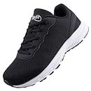 Knixmax Outdoor Men's Extra Wide Running Shoes Women's Air Cushioned Sneakers Lightweight Breathable Widening Sneakers Heel Pain Relief Wide Fit Foot Arch Black 11