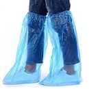 Wonninek 50 Pack (25 Pairs) Disposable Shoe Covers, Large Size Thicken Blue Rain Shoes and Boots Covers, Waterproof Non-Slip Overshoe for Women Men Water Boots Cover Rainy Day Use Cover