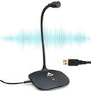 KLIM Talk USB Desk Microphone for Computer - New 2023 - Compatible with Any PC Laptop Mac PS4 - Professional Desktop Mic with Stand - Recording Gaming Streaming YouTube Podcast Mics