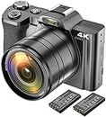 4K Digital Camera Video Camera Camcorder Ultra HD 48MP WiFi YouTube Vlogging Camera with Wide Angle Lens 3.5 Inch IPS Touchscreen Camera Recorder 16x Digital Zoom Digital Camera (4k)