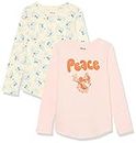 Amazon Essentials Disney | Marvel | Star Wars | Frozen | Princess Camisetas de Manga Larga Niña, Pack de 2, Minnie Peace - Girls, 11-12 años