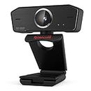 Redragon GW800 1080P Webcam with Built-in Dual Microphone, 360-Degree Rotation - 2.0 USB Skype Computer Web Camera - 30 FPS for Online Courses, Video Conferencing and Streaming, Optical, Black