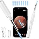 VITCOCO Ear Wax Remover, Ear Cleaner Ear Wax Removal Kit, Wireless Otoscope, 1296P HD Endoscope with 6 LED Lights, Suitable for iPhone, iPad & Android Smart Phones White