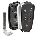 Key Fob Keyless Entry Smart Remote Shell Case & Pad fits Cadillac ATS, CT6, CTS, SRX, XT5, XTS