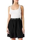 Calvin Klein Jeans Contrast Tape Elastic Dress Vestito, Bright White/CK Black, XS Donna
