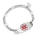 Custom Medical Alert ID Bracelets Blood Thinner Stainless Steel Medical Emergency Bracelet 8 Inch (Free Engraving)