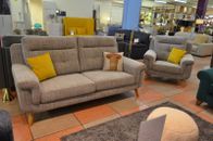 Grey Couch and Armchair Set Large 3 Seater Settee + Chair Ex display Clearance