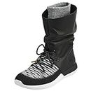 Nike Womens Roshe Two Hi Flyknit Trainers 861708 Sneakers Boots (UK 4 US 6.5 EU 37.5, Black White 002)