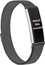Zitel Band Compatible with Fitbit Alta Strap for Alta/Alta HR Stainless Steel Magnetic Lock Metal Band (Black)