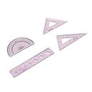Protractor for Kids, 4pcs Plastic Ruler for Designers for Engineers for Artists for Architects