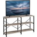 Yaheetech TV Stand for TV up to 65 Inch, 55 Inch Media Console Table with 3-Tier Storage Shelves for Living Room, Entertainment Center with Metal Frame, Gray