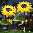 CHARKEE® Sunflower Solar Lights Waterproof Garden Lights | 20 LED Starburst Swaying Lights | Solar Outdoor Garden Decor for Balcony | Garden | Lawn (Pack of 2) CHA-C1