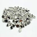 SUPVOX 100pcs 10mm Acrylic Bullet Spike Cone Studs, Beads, Sew On, Glue On, Stick On, DIY Garments, Bags Shoes Embellishment (Silver)