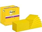 Post-it Super Sticky Notes Ultra Yellow Colour, Pack of 12 Pads, 90 Sheets per Pad, 76 mm x 127 mm - Extra Sticky Notes for Note Taking, to Do Lists & Reminders
