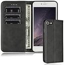 FROLAN iPhone 6 Plus / 6S Plus Wallet Case, Premium PU Leather Flip Strong Magnetic Kickstand Card Holder Case Drop Protection Shockproof Cover for iPhone 6 Plus / 6S Plus (5.5 Inch) - Black
