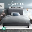 Artiss Bed Frame King Single Size Mattress Base Wooden Platform Fabric Grey NEO