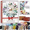 Sparkle x Lab Crystals Advent Calendar 2023 with 23 Gemstones and 1 Crystal Deer - 24 Days of Real Crystals and Healing Stones - Xmas Surprise Gift for Adult and Teens