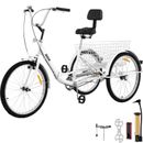 VEVOR Foldable Tricycle Adult 26'' Wheel Adult Tricycle 1-Speed 3 Wheel Bikes