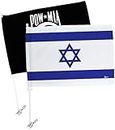 Israeli Car Flag POW MIA Flags Pack Bandera De Israel Para Carros Auto Small Gifts 12" x 18" Mount Bracket Clip Small Tapestry Outdoor Pole Accessories Vehicle Decorations For Cars Window Made In USA