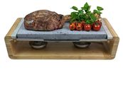 Set bistecca pietra piano da pranzo condivisione griglia roccia nera set bistecche da cucina
