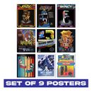 Set di 9 poster da gioco arcade vintage - poster sala giochi videogiochi classici