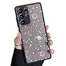 ZTOFERA Compatible with Samsung Galaxy S21 Ultra 5g Case (6.8 Inch), Planet Sky Star Pattern Protective Phone Case Translucent Frosted Hard PC Back Case Silicone Bumper Shockproof Cover - White Sky
