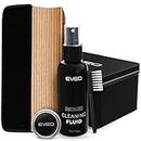 EVEO Premium Vinyl Record Cleaner Kit - Complete 4-in-1 Vinyl Records Cleaning Kit for Records Albums-Includes Soft Velvet Record Brush,Cleaning Liquid,Duster &Turntable Stylus Cleaning Gel