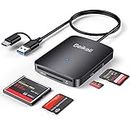 SD Card Reader, Beikell 4 in 1 USB C & USB 3.0 Card Reader Adapter, 4 Cards Simultaneously Memory Card Adapter for SD/SDHC/SDXC/Micro SD/MMC/Micro SDXC/MS Duo/MS Pro Duo/CF, Compatible with Windows,OS