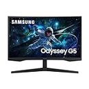 Samsung 32-Inch Odyssey G55C Series QHD 1000R Curved Gaming Monitor, 1ms(MPRT), HDR10, 165Hz, AMD Radeon FreeSync, Eye Care, LS32CG550ENXZA, 2024